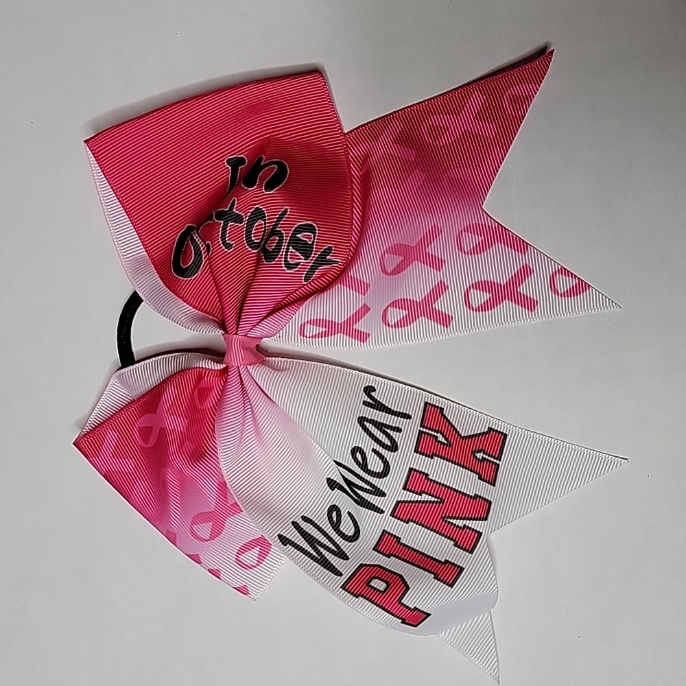 Girls bow Breast Cancer Awareness